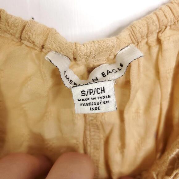 American Eagle Top Womens Small Tank Side Ties Oversized Windowpane Flowy - Picture 6 of 10